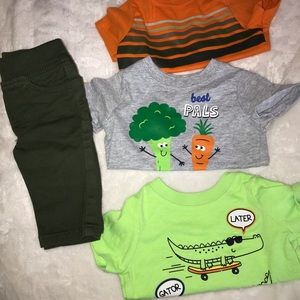 0-3 months 3 T-shirts’ 1 bottom